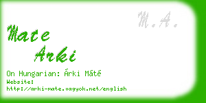 mate arki business card